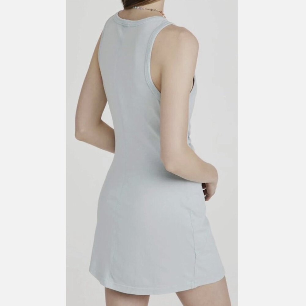 L*Space Blue Mint Stretch Sleeveless Twist Front Athleisure Mini Dress Large - Picture 2 of 12